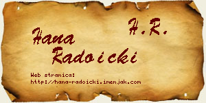 Hana Radoički vizit kartica